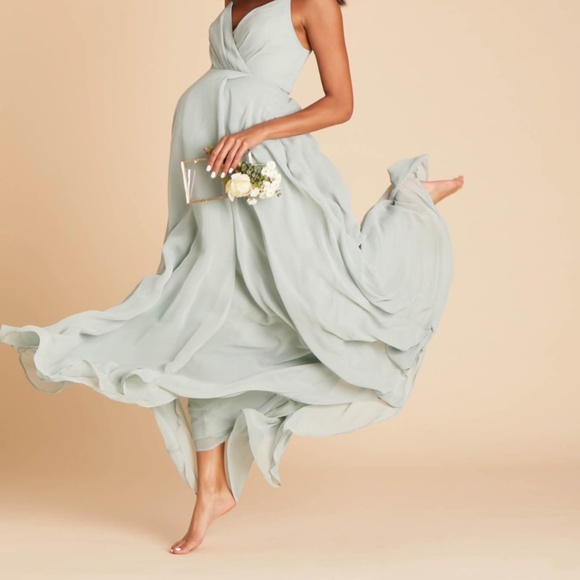 KAIA CHIFFON BRIDESMAID SAGE DRESS - Picture 3 of 5